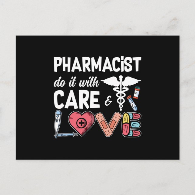 Pharmacy Technician Pharmacist Do It With Care Postcard (Front)