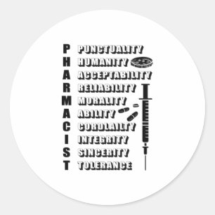 Pharmacy Technician Pharmacists Pharmacist Quote Classic Round Sticker