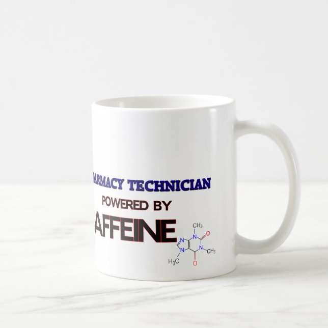Pharmacy Technician Powered by caffeine Coffee Mug (Right)