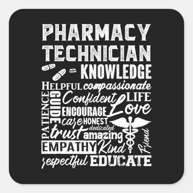 Pharmacy Technician Quote Medicine Pharmacist Square Sticker (Front)