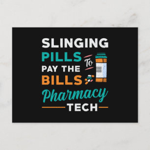 Pharmacy Technician Slinging Pills Pharmacist Gift Postcard