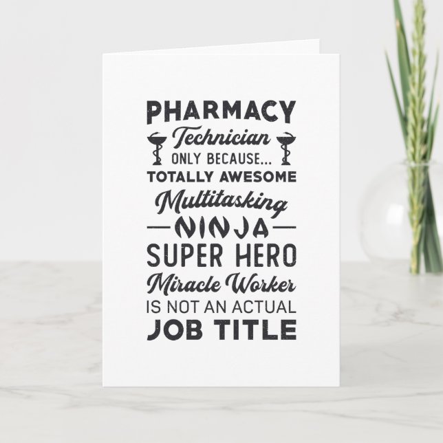 Pharmacy Technician Tech Hero Medicine Pharmacist Card (Front)