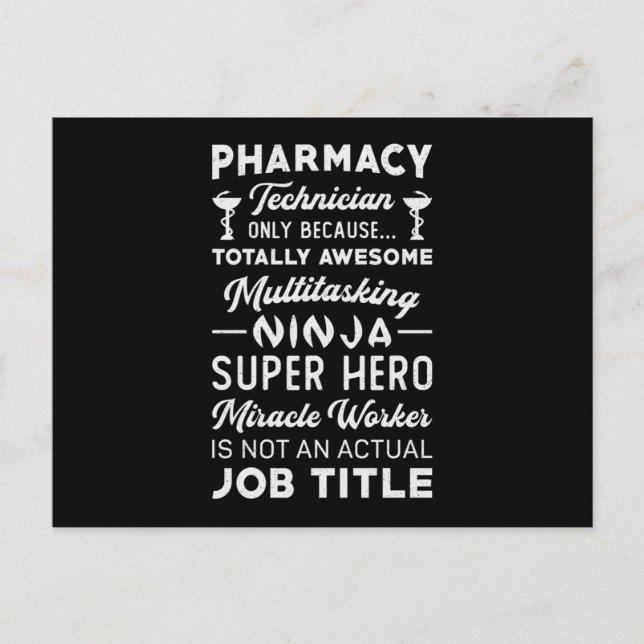 Pharmacy Technician Tech Medicine Hero Pharmacist Postcard (Front)