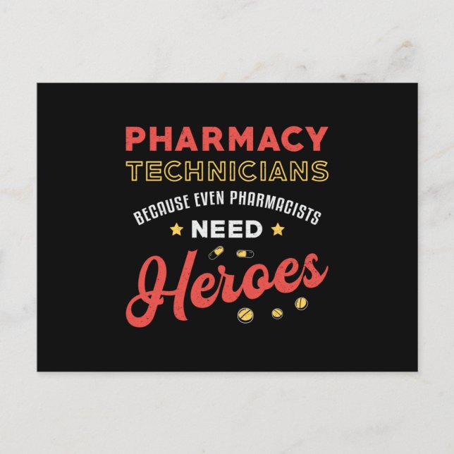 Pharmacy Technicians Technician Tech Pharmacist Postcard (Front)