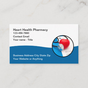 Pharmacy Theme Modern Health Business Cards 