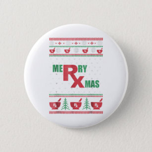 Pharmacy ugly christmas - merry xmas 6 cm round badge