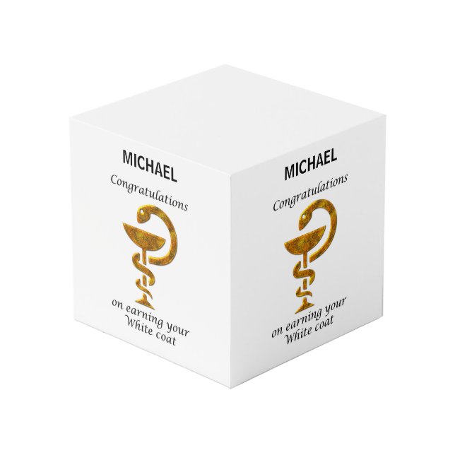 Pharmacy White Coat Ceremony Congratulations Cube (Back Angled)