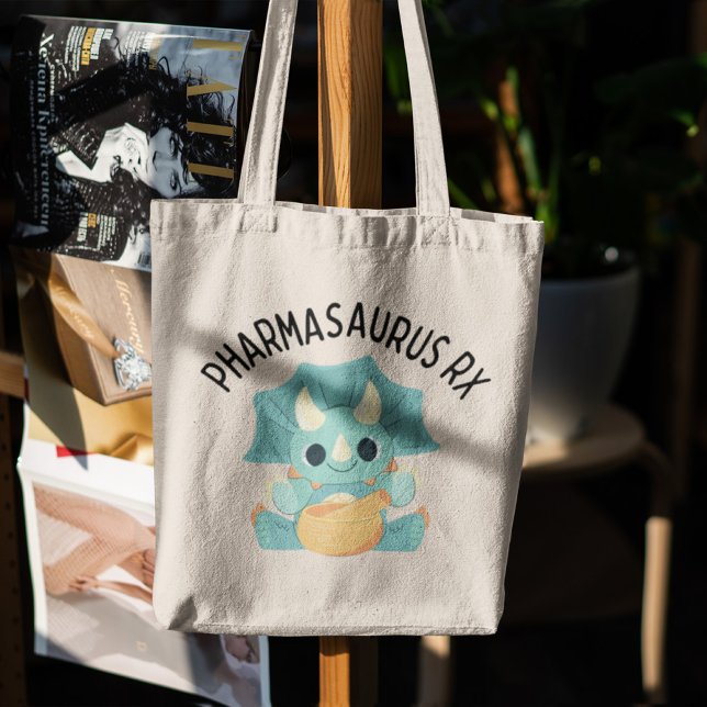 Pharmasaurus RX, Funny Pharmacy, Pharmacist Tote Bag (Creator Uploaded)