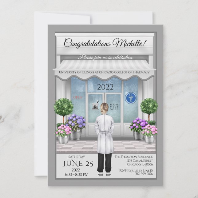 PharmD Doctor Medical Graduation Invitation (Front)