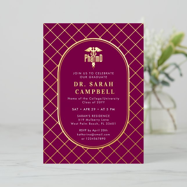 PharmD Doctor of Pharmacy Graduation Check Pattern (Standing Front)