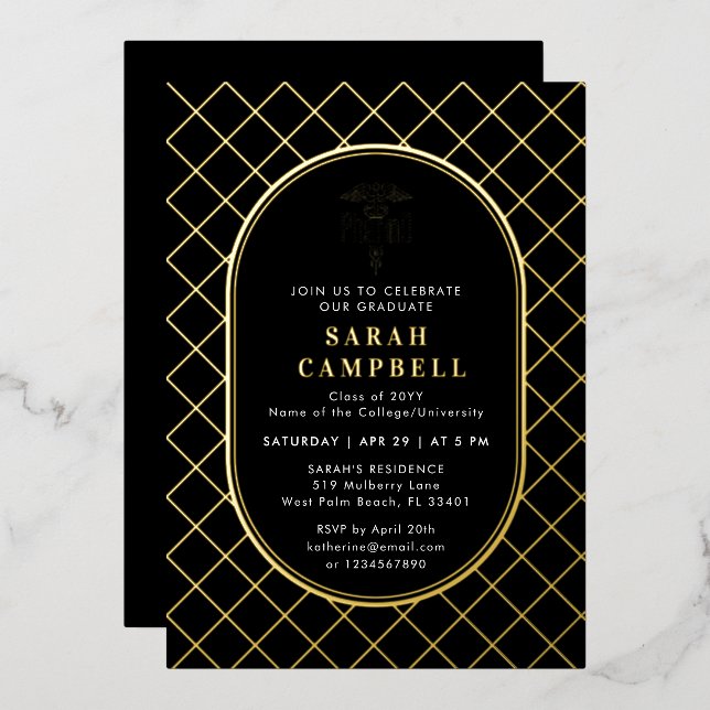 PharmD Doctor of Pharmacy Graduation Check Pattern (Front/Back)