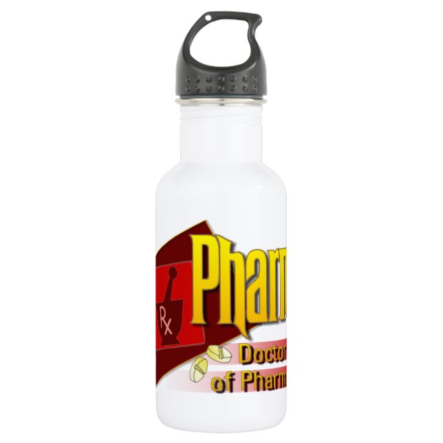 PharmD Doctor of Pharmacy LOGO 532 Ml Water Bottle (Front)