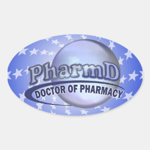 PharmD LOGO - DOCTOR OF PHARMACY Oval Sticker