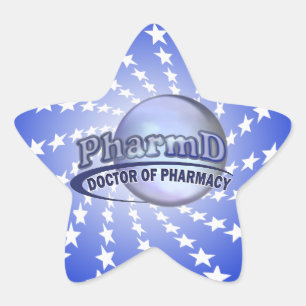 PharmD LOGO - DOCTOR OF PHARMACY Star Sticker