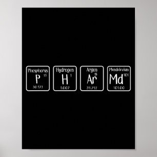 Pharmd periodic table for pharmacist funny poster