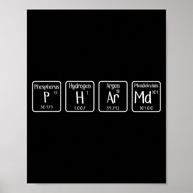 Pharmd periodic table for pharmacist funny  poster (Front)