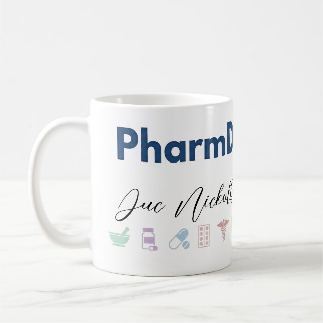 PharmD Personalized Mug | Minimal Modern Pharmacis (Left)