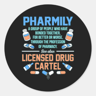 Pharmily Pharmacist Technician Pharmacy PharmD Classic Round Sticker