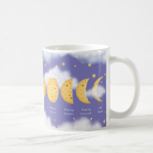 Phases of the Cheese Moon Lavender Sky Lunar Chart Coffee Mug