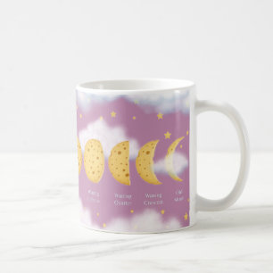 Phases of the Cheese Moon Pink Sky Lunar Chart Coffee Mug