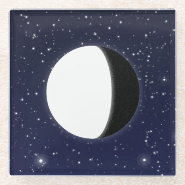 Phases of the Moon, 4 of 6 Glass Coaster (Front)