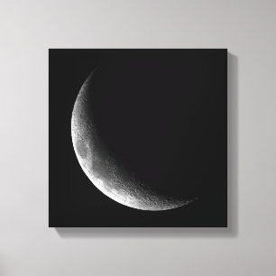 PHASES OF THE MOON, CRESCENT MOON. PHOTO 5 OF 5 CANVAS PRINT