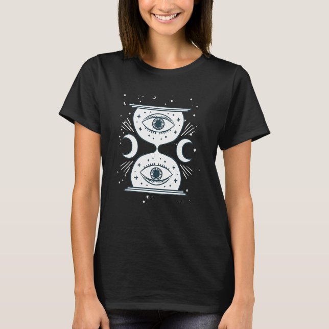 Phases Of The Moon Evil Eyes Protection Mystical W T-Shirt (Front)