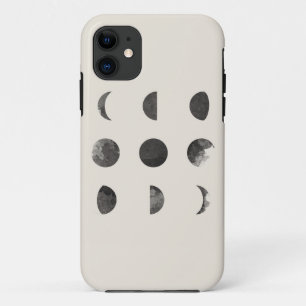 Phases of the Moon Lunar Watercolor Art iPhone 11 Case