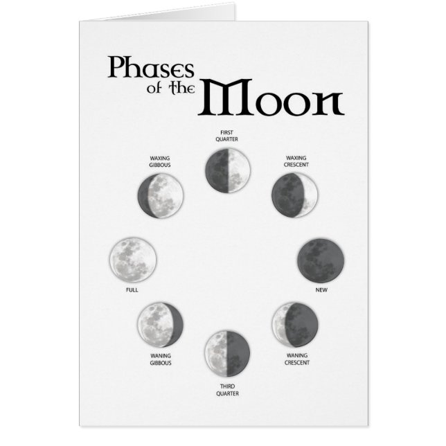 Phases of the Moon - Northern Hemisphere Card (Front)