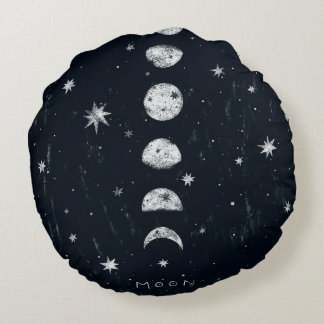 Phases of the moon Round cushion