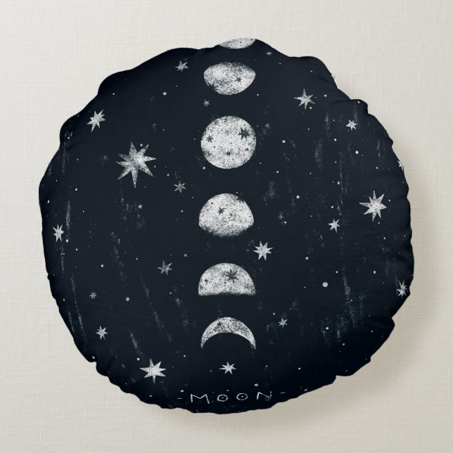 Phases of the moon Round cushion (Back)