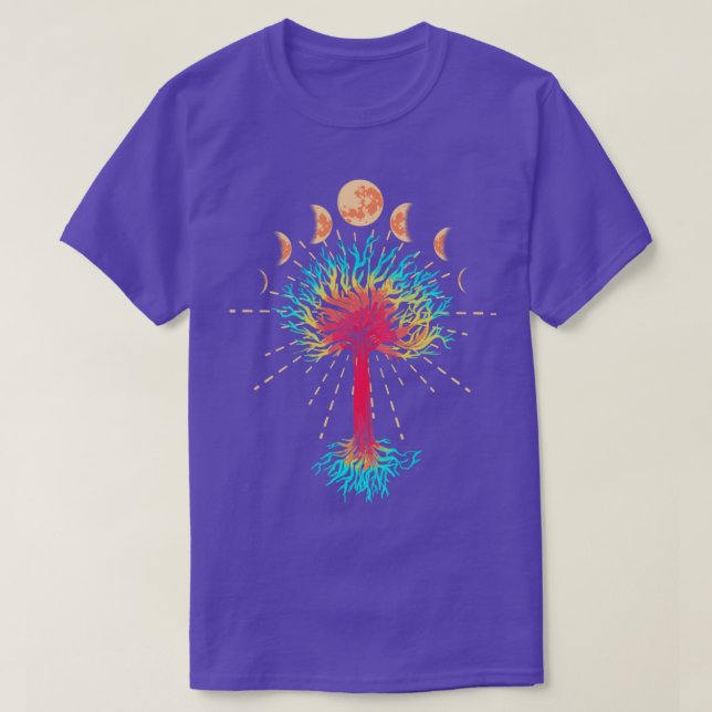 Phases of the Moon Tree of Life Creation Regenerat T-Shirt (Design Front)