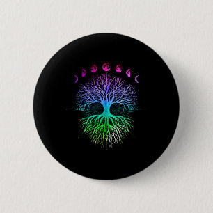 Phases Of The Moon Tree Of Life Hippy 6 Cm Round Badge
