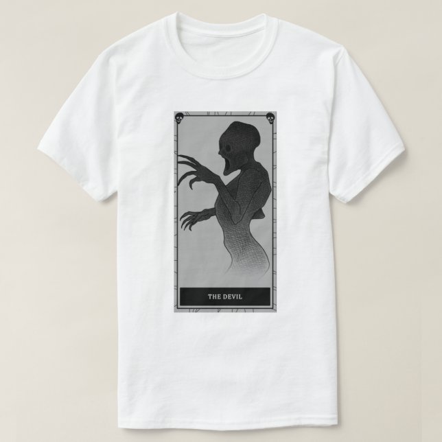 Phasmophobia The Devil Tarot Card T-Shirt (Design Front)