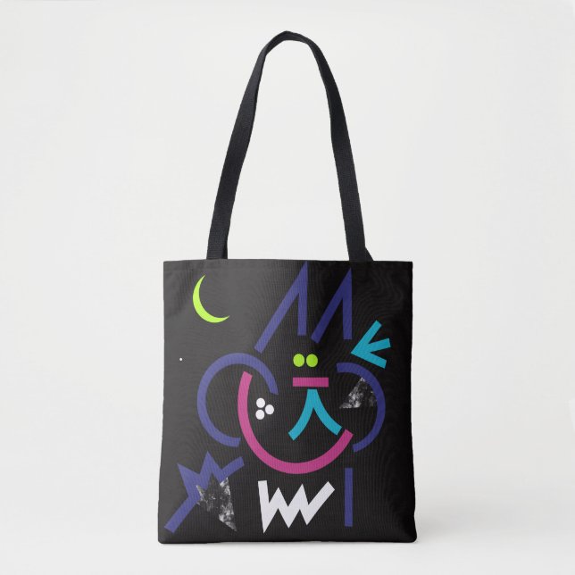 Phat Cat Modern Abstract Tote Bag (Front)