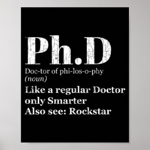 Phd definition funny graduation candidate graphic poster