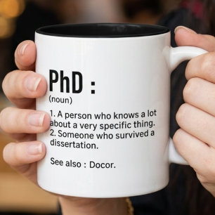 Phd Definition Mug Funny Doctor Graduation Gift 