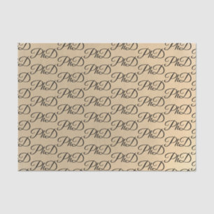 PhD degree Gold Black Graduation Celebration Tissue Paper