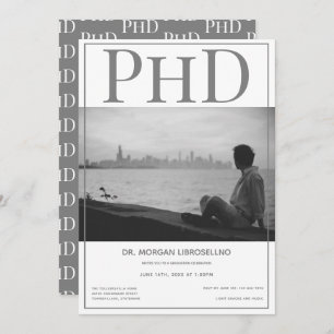 PhD degree Graduate Photo Graduation Party Invitation