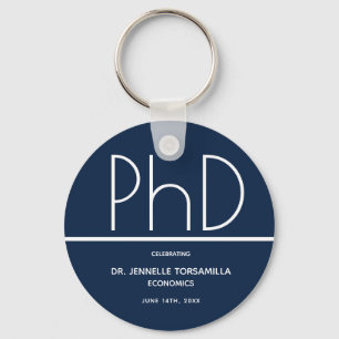 PhD degree Graduation Party Blue Favour Key Ring