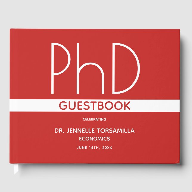 PhD degree Graduation Party Guest Book (Front)