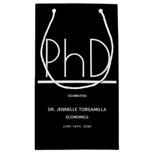 PhD degree Graduation Party Small Black Small Small Gift Bag