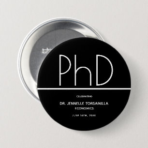 PhD degree Keepsake Graduation 7.5 Cm Round Badge
