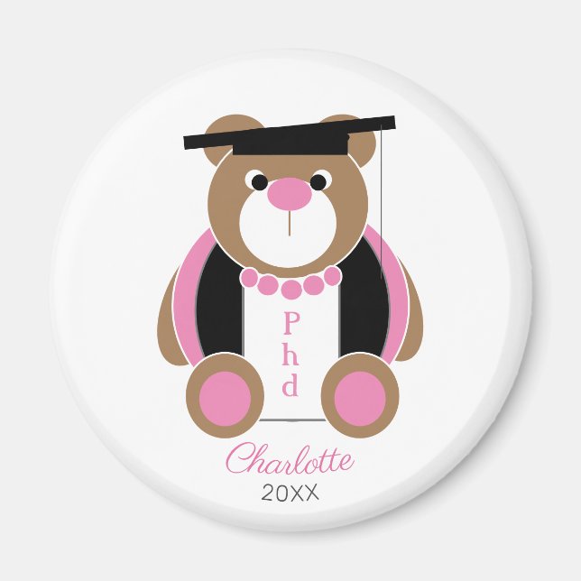 PhD doctor of philosophy gift congratulations bear Magnet (Front)
