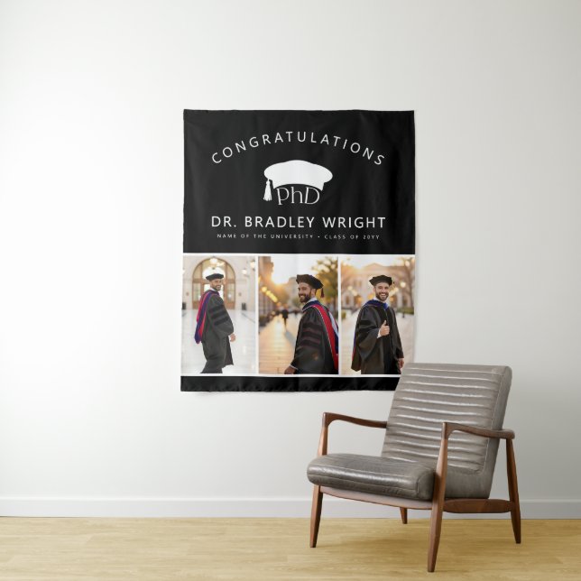 PhD Doctoral Grad Hat Doctoral Graduation Tapestry (In Situ)