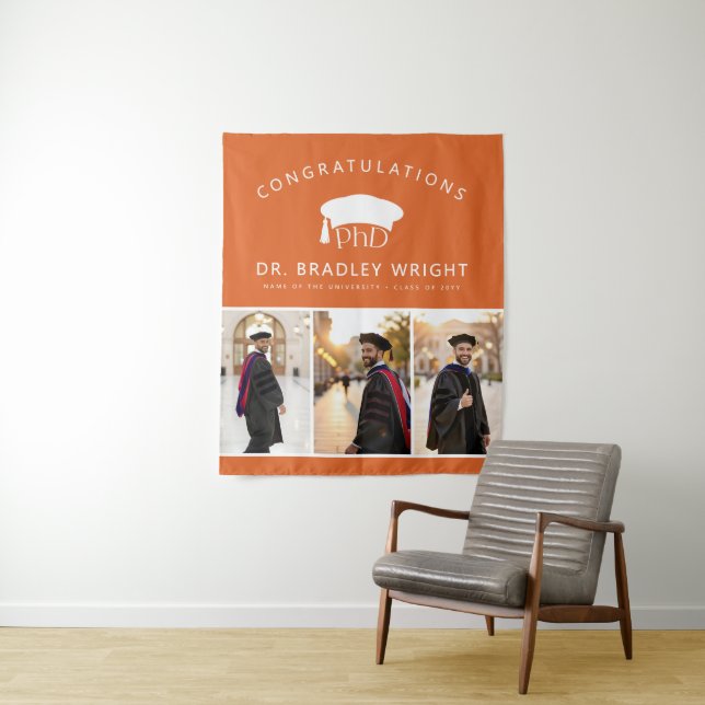PhD Doctoral Grad Hat Doctoral Graduation Tapestry (In Situ)