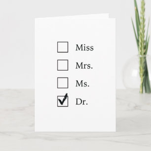 PhD gifts for women Card