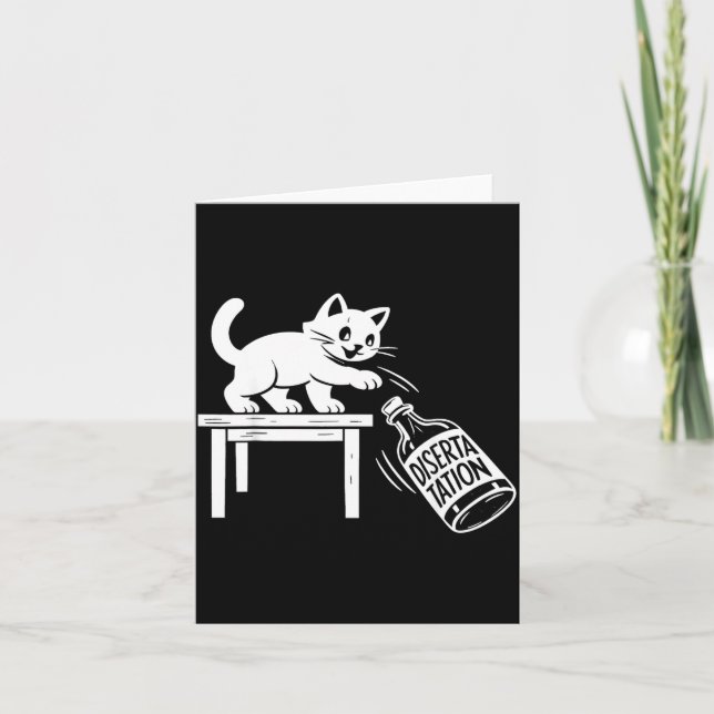 Phd Graduation Cat Funny Doctorate Graduation Cool Card (Front)