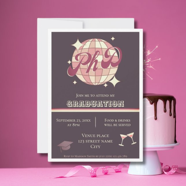 PhD graduation day doctoral thesis Invitation (Creator Uploaded)