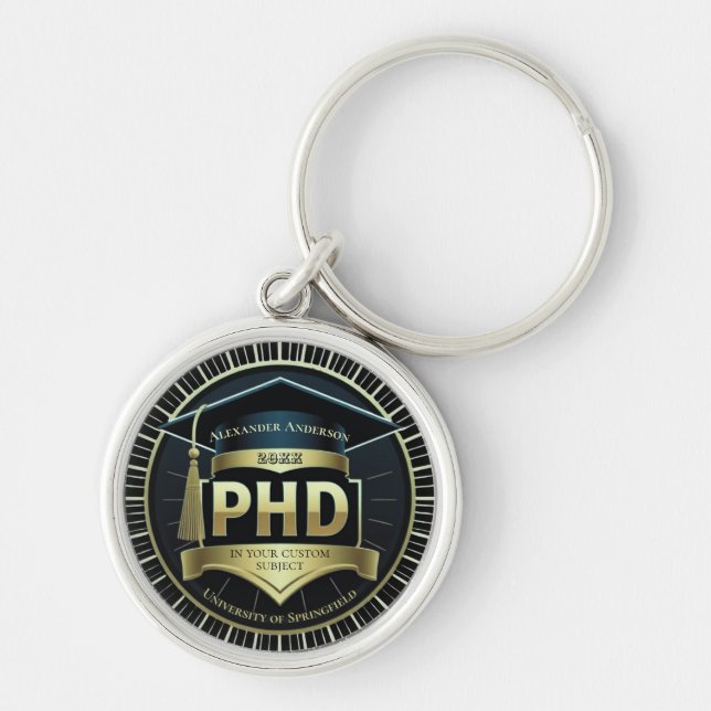 Phd graduation doctoral thesis defense Keychain (Front)